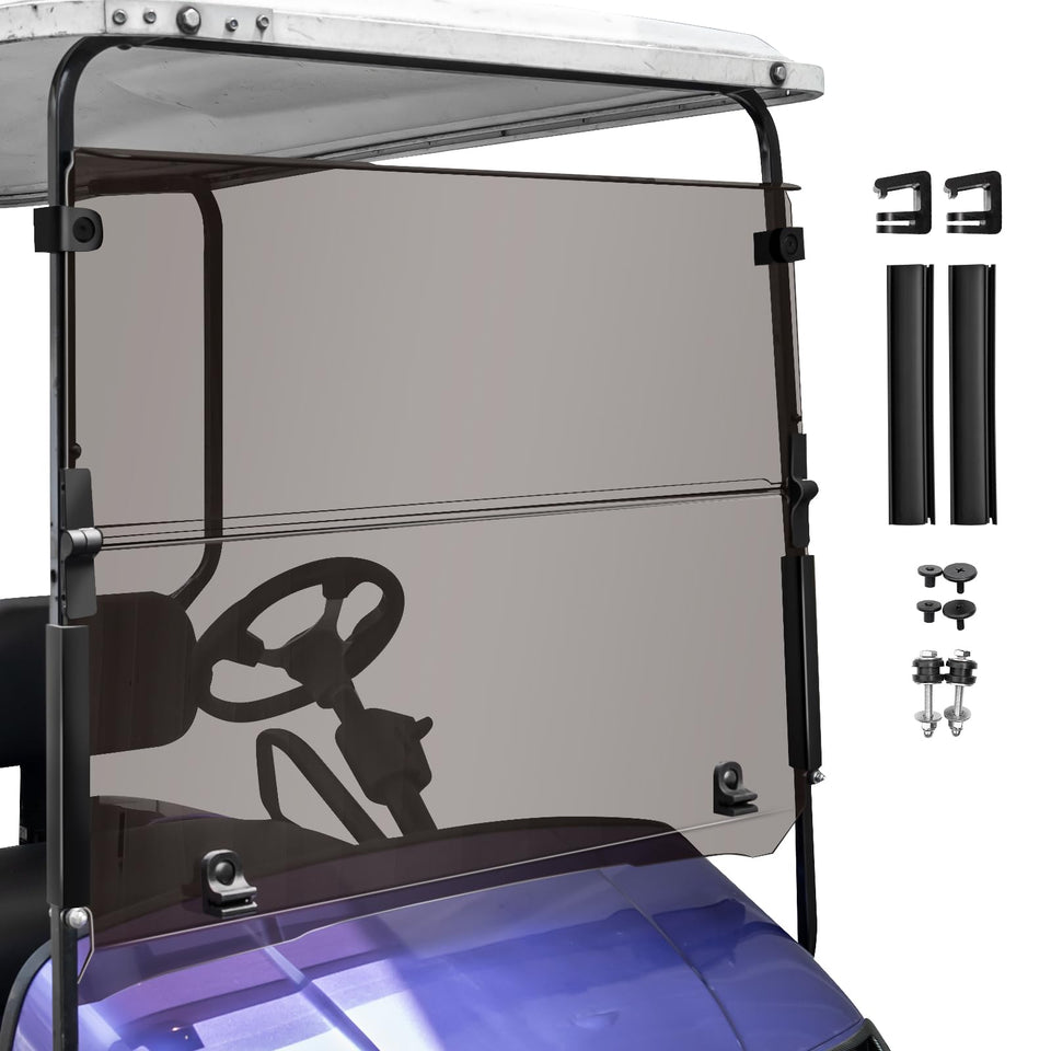 PZWLI 4-5mm tinted EZGO TXT windshield for 1995-2013 enhances visibility and durability.
