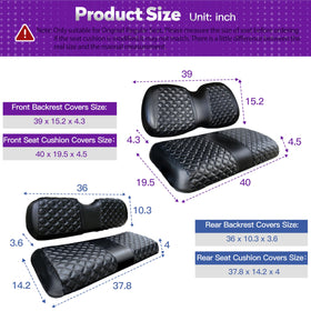 PZWLI Club Car Precedent rear seat cover installation with adjustable straps.
