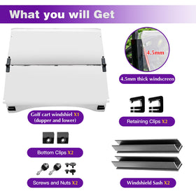 PZWLI easy install windshield for Club Car Precedent