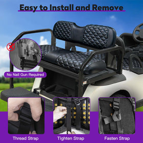 PZWLI front seat backrest cover for EZGO TXT/RXV enhances comfort and keeps upholstery clean