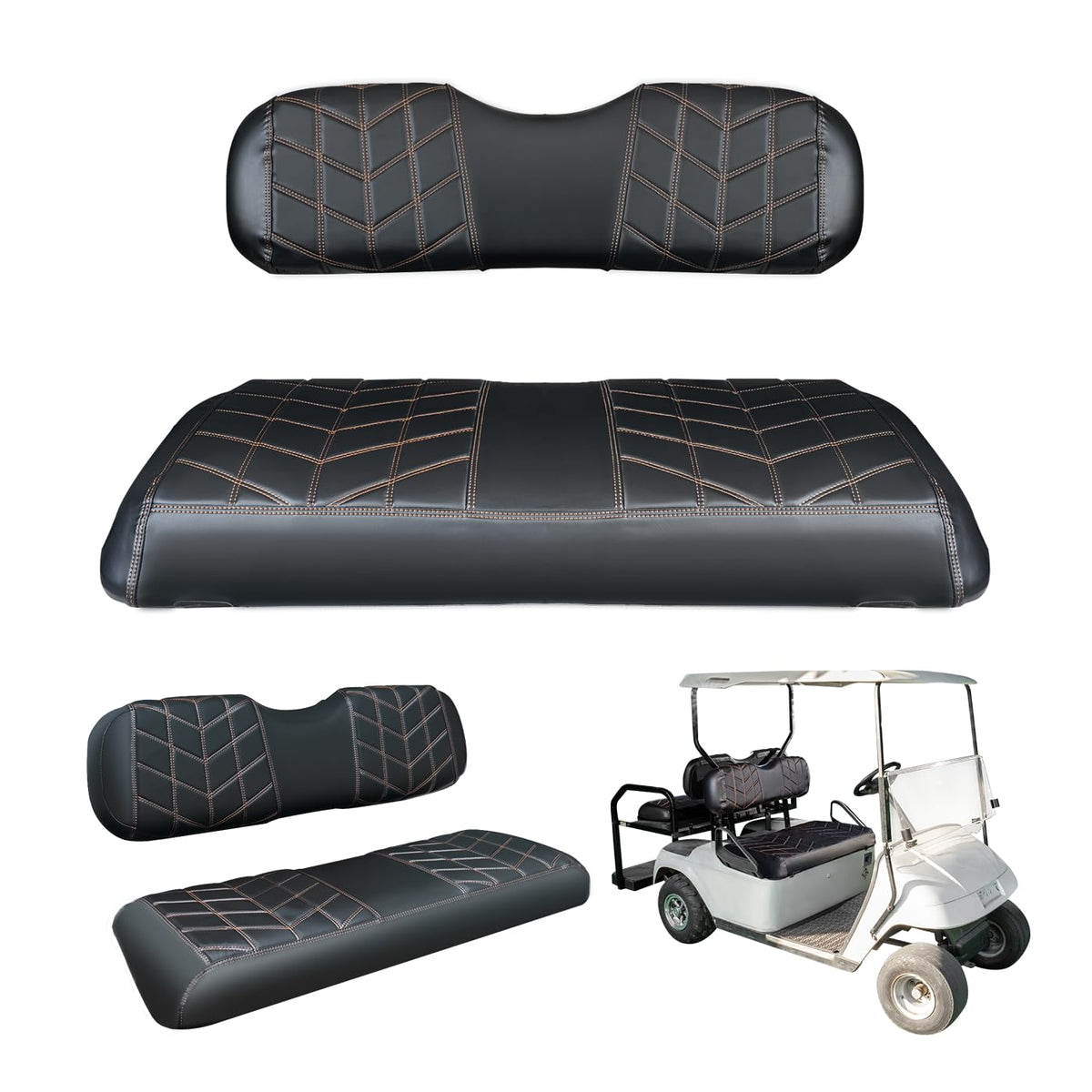 PZWLI golf cart front diamond seat cover protects cushions from wear and weather.