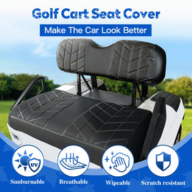 PZWLI seat cover vinyl closeup highlights durable, weather-resistant material and breathable padding.