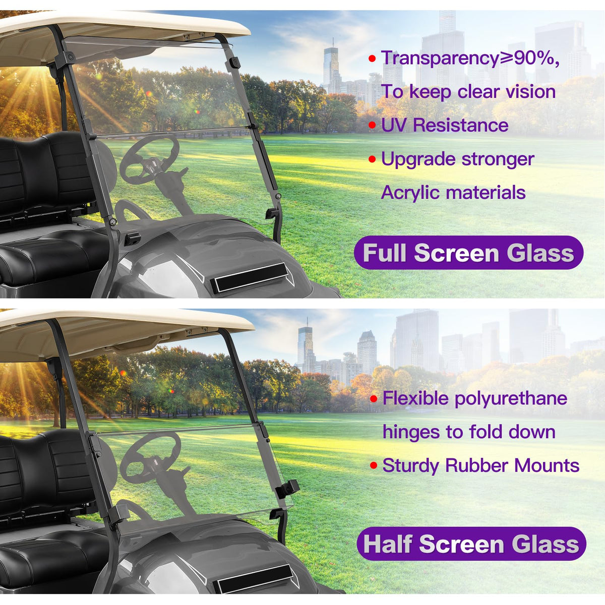 PZWLI half screen option windshield enabling adaptable airflow and partial shielding
