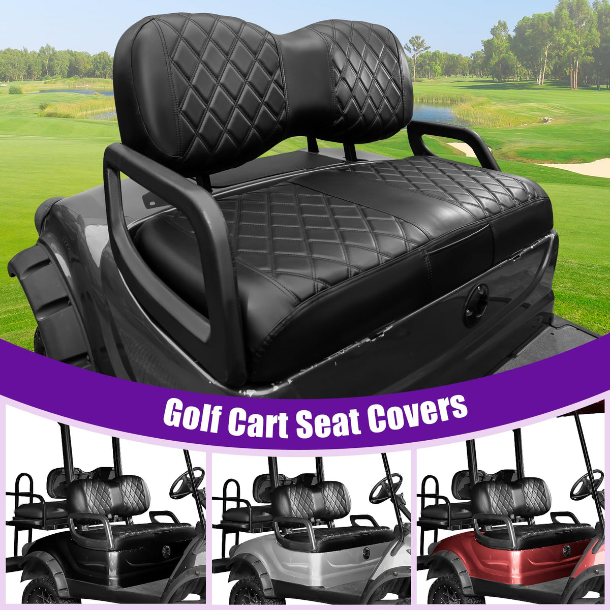 PZWLI vinyl seat cover close up shows durable material and texture.
