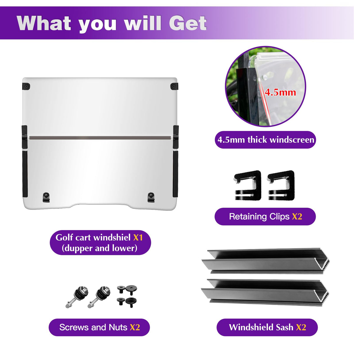 PZWLI acrylic clear windshield with UV resistance and clarity