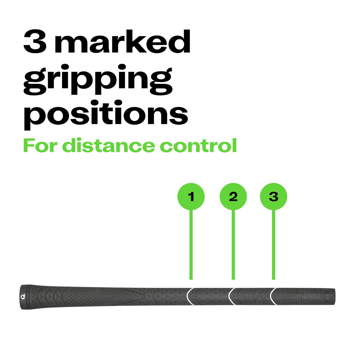 Q Golf extra long grip 14in three marked positions aid consistent hand placement