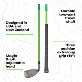 Q Golf Q Kids 33-inch shaft assembly enables quick home setup.