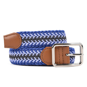 QAZSE adjustable slide belt with blue knit for easy fit.