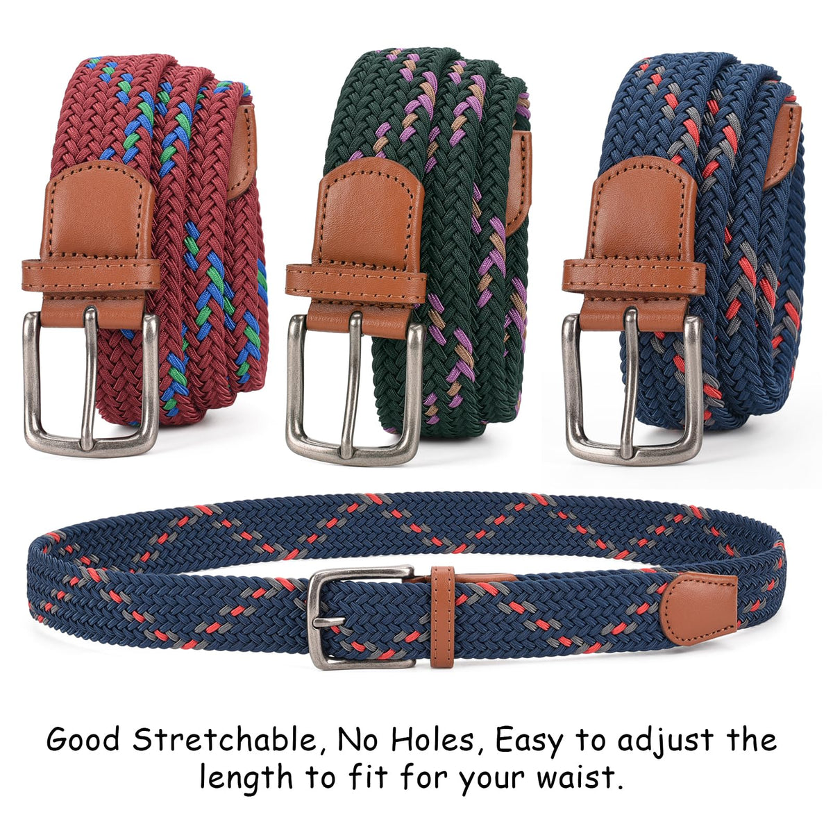 QAZSE belt with leather end pieces complements jeans and trousers with timeless style.