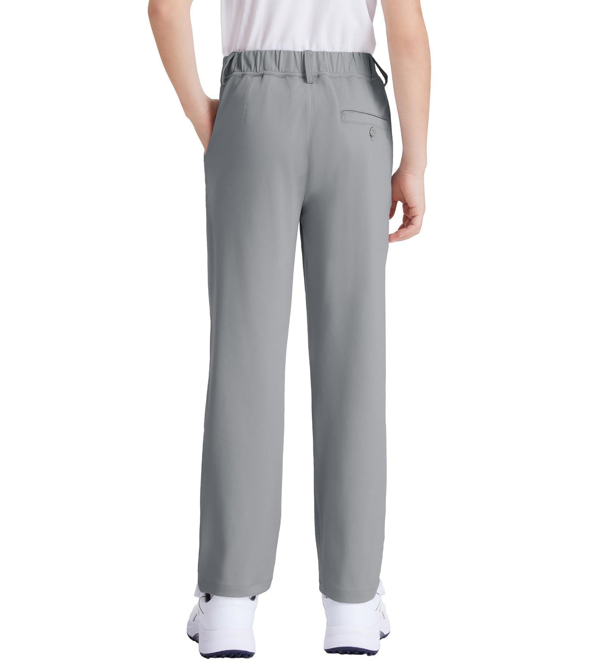 QBK Boys Golf Pants stretch fabric close-up highlights flexible 4-way movement.