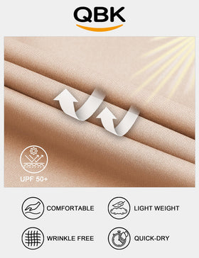 QBK khaki golf pants demonstrating wrinkle‑resistant and quick‑dry fabric