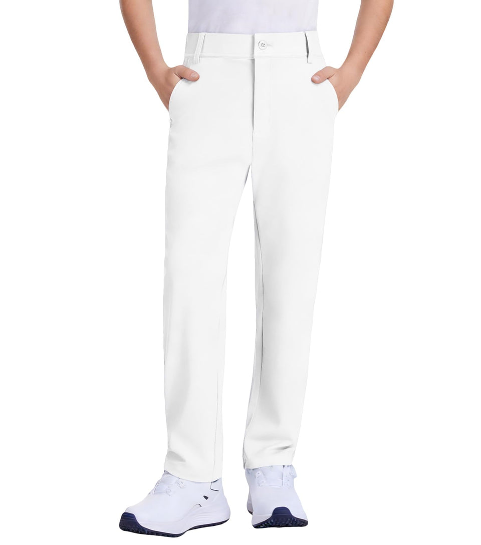 QBK boys golf pants stretch for unrestricted movement during classes and recess