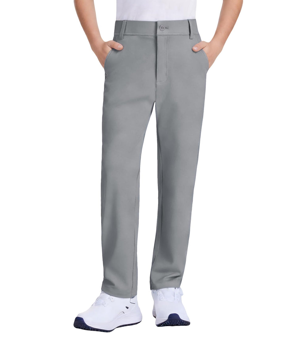 QBK Boys Golf Pants stretch for unrestricted movement in class and on the field