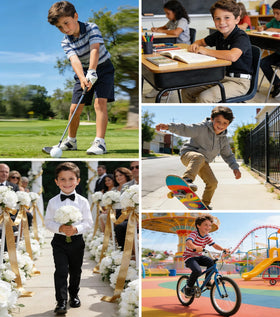 QBK Boys Golf Pants tapered slim fit for a modern uniform look.