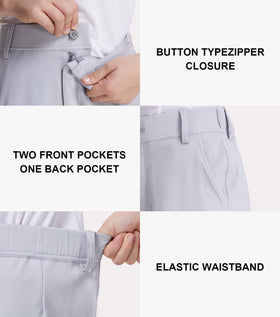 QBK boys' golf pants with zip fly and reinforced button for easy, secure dressing.