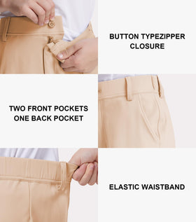 QBK boys golf pants zip fly and button closure for secure wear