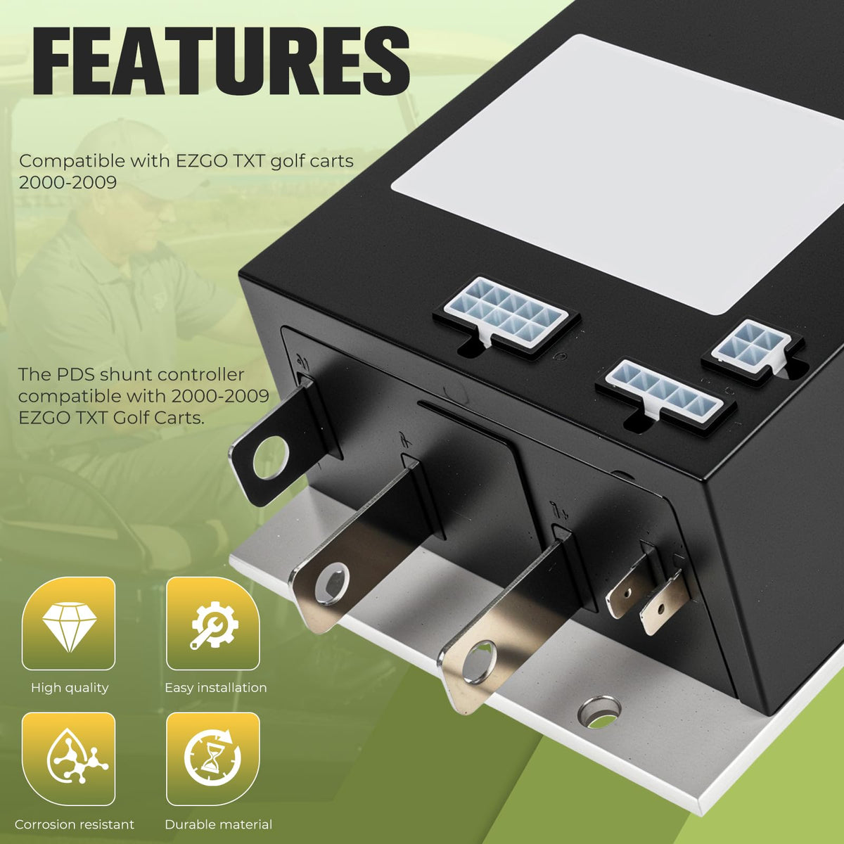 QBselecar installed on EZGO TXT controller installation illustrates straightforward upgrade