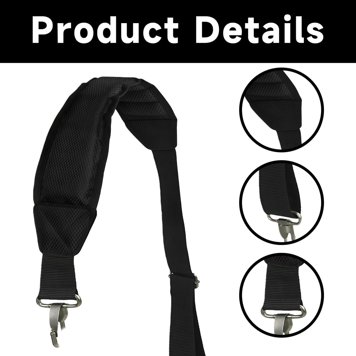 Qiknird golf strap blue with thick padding distributes weight evenly.