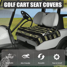 Qiyupavto seat cover in green camo with American flag design for stylish protection.