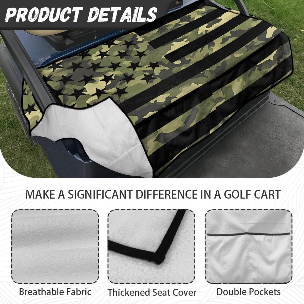Qiyupavto machine-washable seat cover keeps golf cart interiors clean.