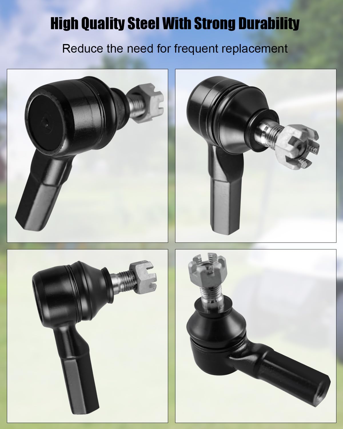 Steel durability closeup showing corrosion resistance for harsh environments.