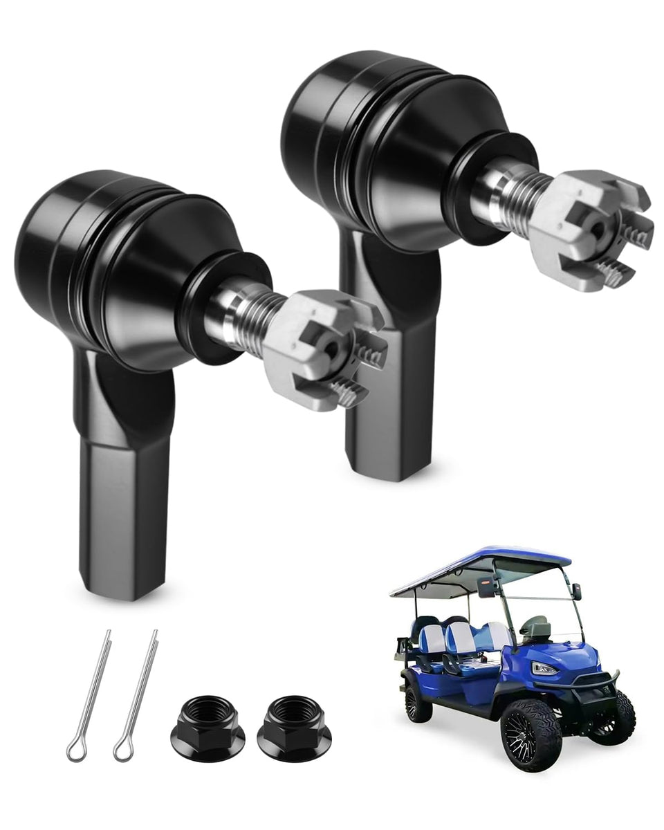 QLZOZB 604614 tie rod end kit side view showing secure EZGO RXV connection.