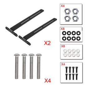 QNCKJZV included mounting kit with brackets, screws, washers, and bolts for quick setup