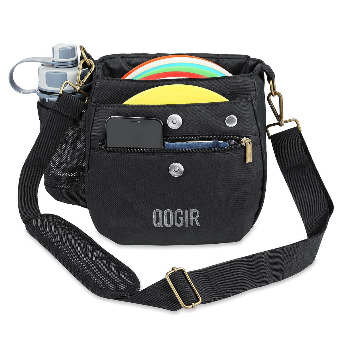 QOGIR bag main compartment shows capacity for multiple discs