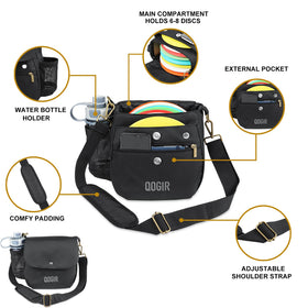 QOGIR disc golf bag side water bottle pocket for quick hydration