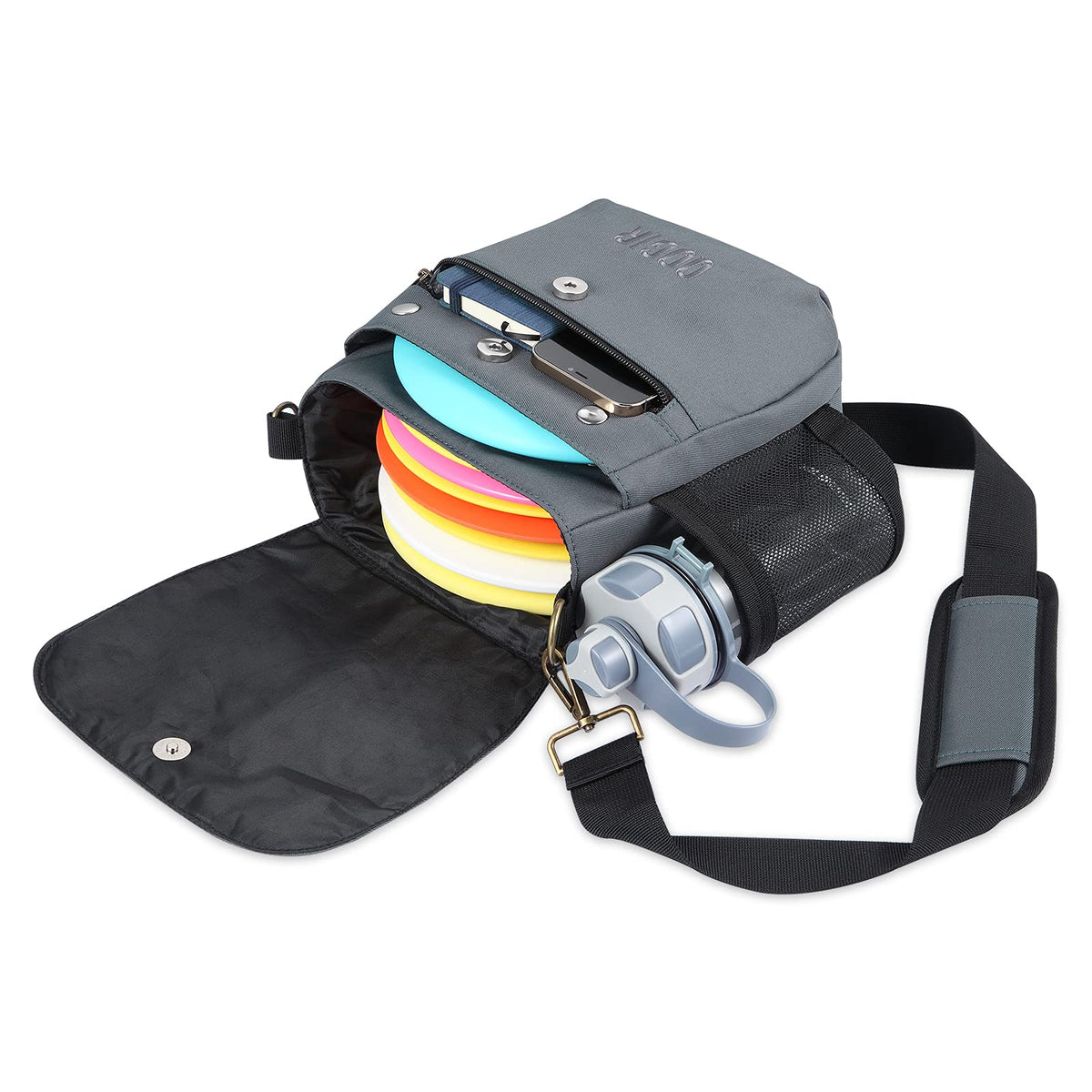 QOGIR bag with water bottle pocket keeps hydration within reach during rounds.