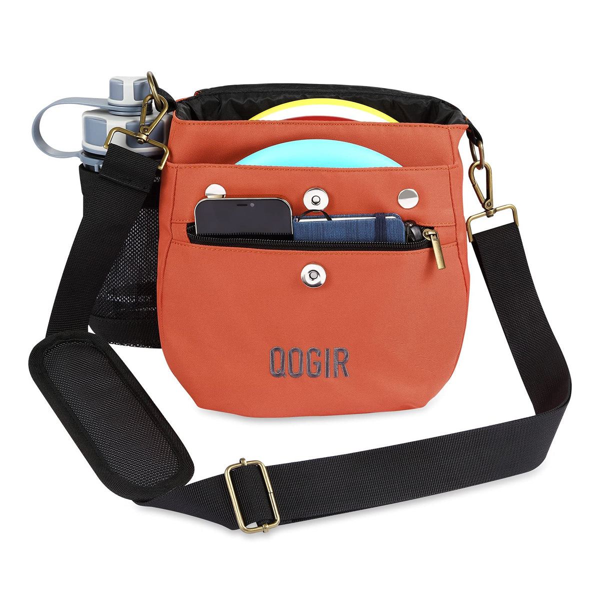 QOGIR disc golf bag water bottle pocket keeps hydration accessible on the course