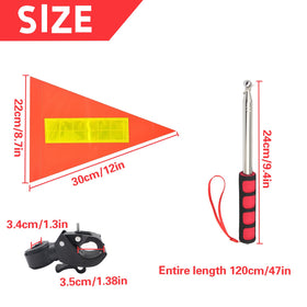 QoTang telescopic flag pole extends from 9.4 to 47.2 inches.