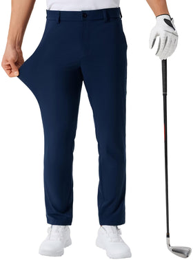 QPNGRP men's golf pants front view highlighting lightweight stretch fabric for mobility
