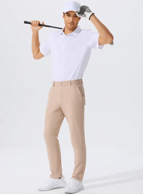QPNGRP men's golf pants front pockets provide easy access to essentials.