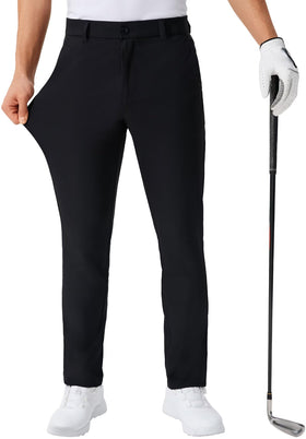 QPNGRP men's golf pants front view with belt loops for comfort