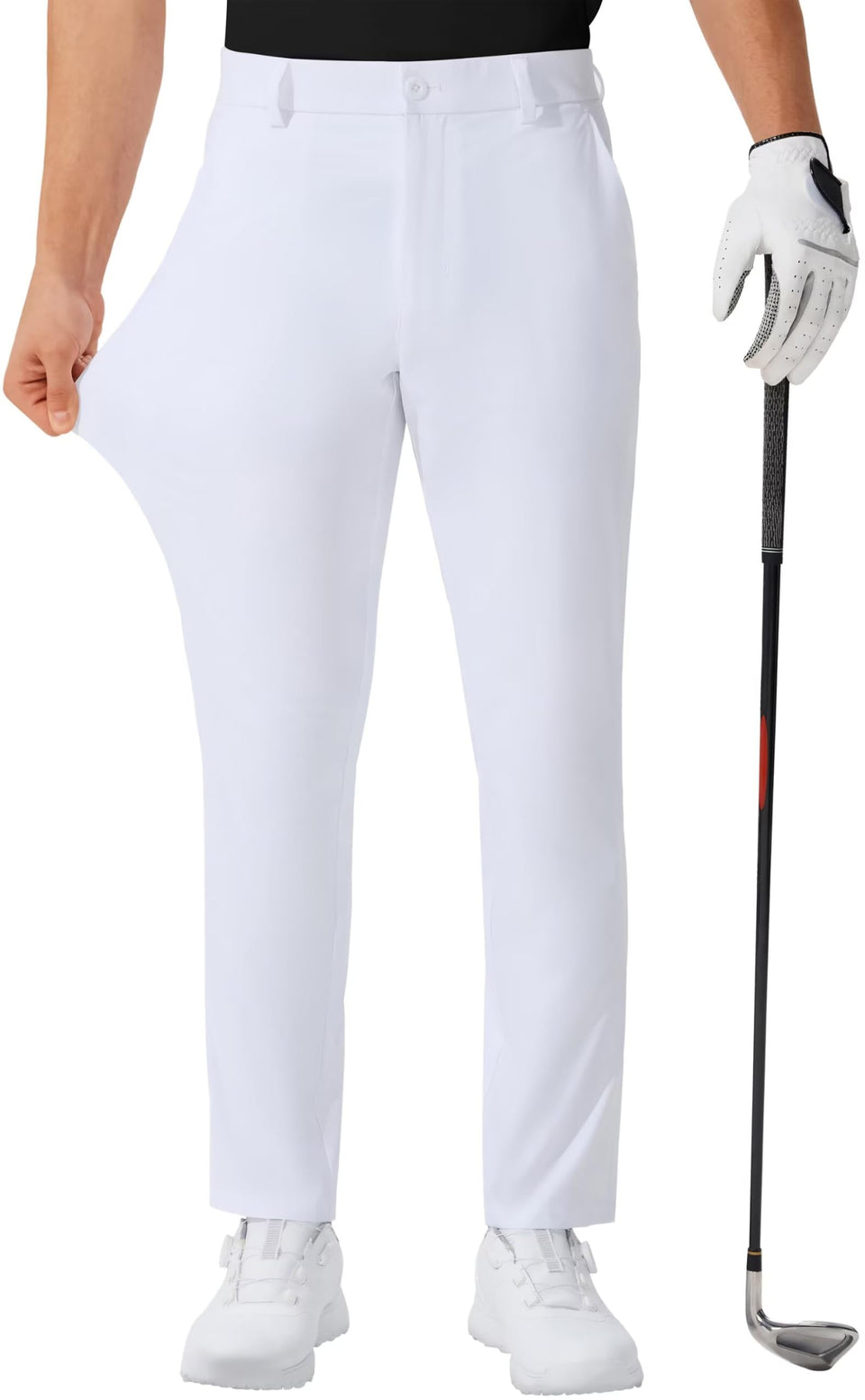 QPNGRP men's golf pants front view with lightweight stretch for comfort.