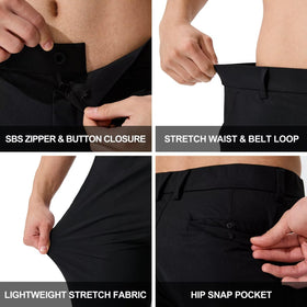 QPNGRP men's golf pants in-use shot demonstrating versatile styling for sports or work.