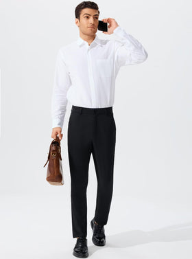 QPNGRP men's golf pants side profile, lightweight material supports movement.