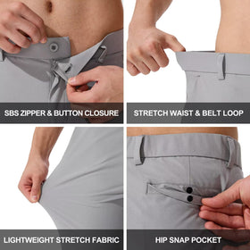 QPNGRP men's golf pants stretch waistband enabling easy movement.