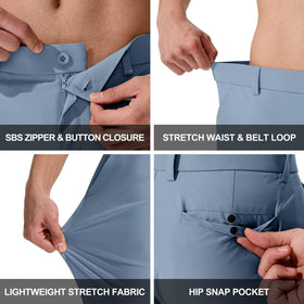 QPNGRP men's golf pants water-resistant finish for light rain protection