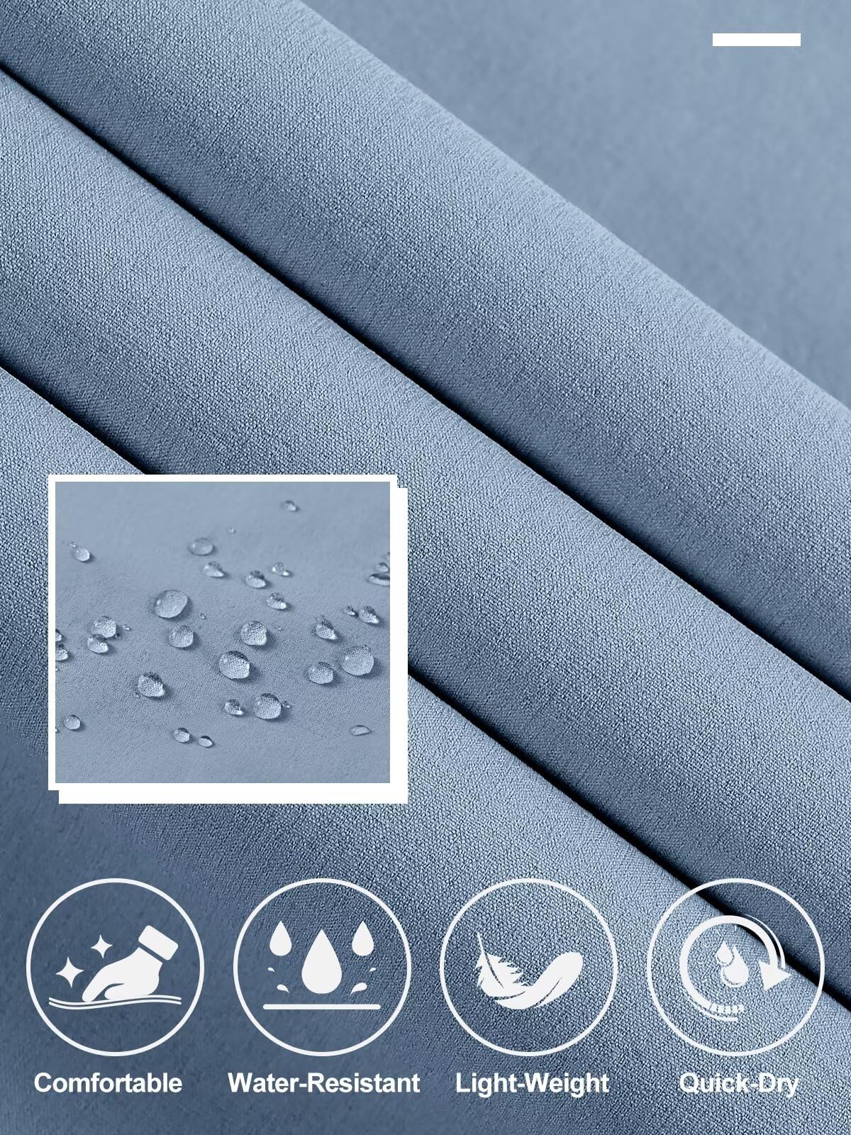 QPNGRP men's golf pants fabric detail, showcasing lightweight, quick-dry stretch material.