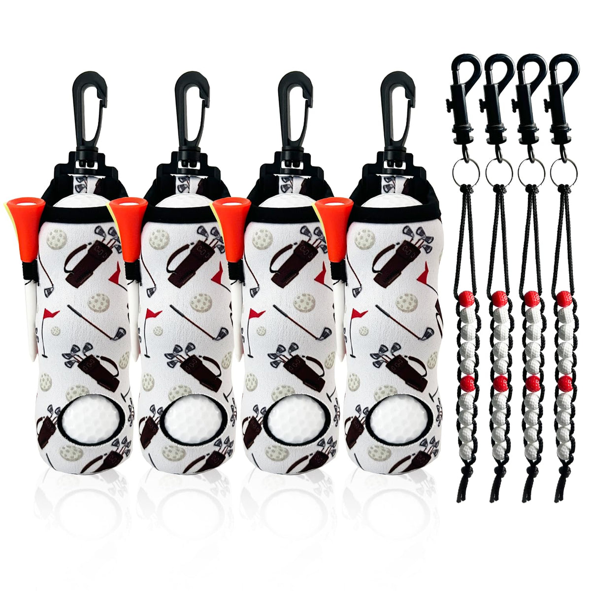 QQRASOAL golf ball holder neoprene pouch keeps 3 balls secure on the go