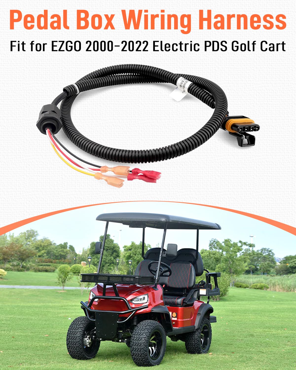 Quaneguzy EZGO wiring connectors close-up, delivering secure contacts for smooth pedal signals.