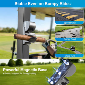 Quavix adjustable-strap clip on rails or poles for versatile cart setup