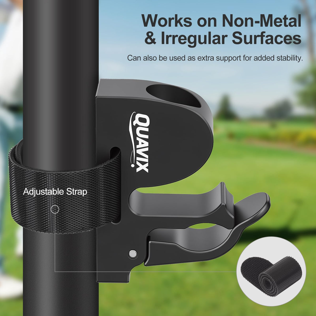 Quavix black finish cigar holder complements any golf cart setup.
