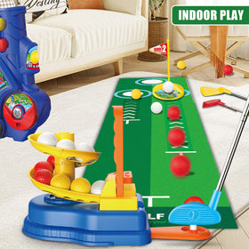 Qutumill putting mat helps target accuracy and smooth ball roll.