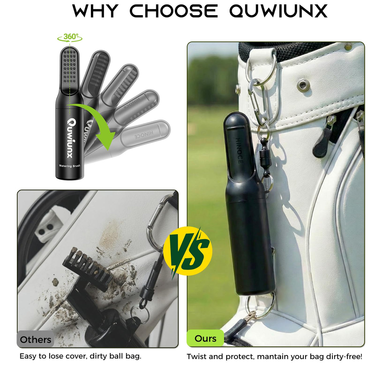Quwiunx leak-proof design prevents drips while cleaning and transporting.