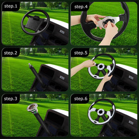 Close-up of aluminium steering wheel showing durable finish