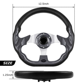 QYMOPAY aluminium steering wheel texture highlights durability and rust resistance.