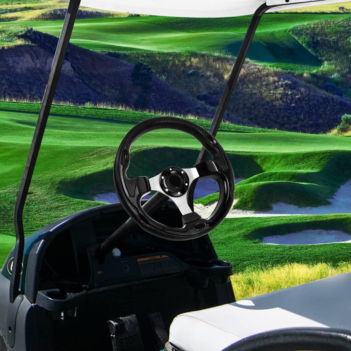 QYMOPAY 12.5-inch ergonomic wheel enhances entry comfort and steering feel